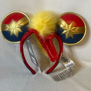 🆕💜 Disney Parks Captain Marvel Mohawk Minnie Ears Headband NWT Marvel Avengers